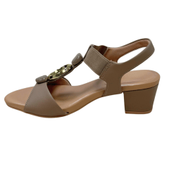 Sandália Usaflex Y8220 Couro Natural Fendi Caramelo