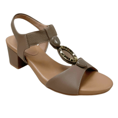 Sandália Usaflex Y8220 Couro Natural Fendi Caramelo