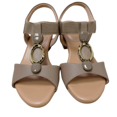 Sandália Usaflex Y8220 Couro Natural Fendi Caramelo