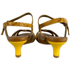 Sandália Usaflex AC4809 Couro Snake Amarelo Queimado