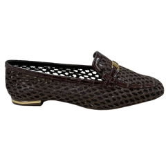 Sapatilha Jorge Bischoff J24684 Loafer em Couro Tramado Café