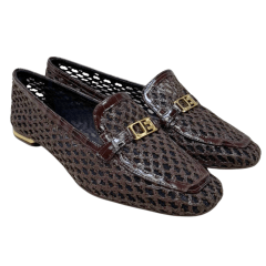 Sapatilha Jorge Bischoff J24684 Loafer em Couro Tramado Café