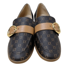 Sapatilha Luz da Lua 60390019 Loafer Couro Monograma Café