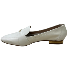 Sapatilha Luz da Lua 80330037 Loafer Couro Natural Panna