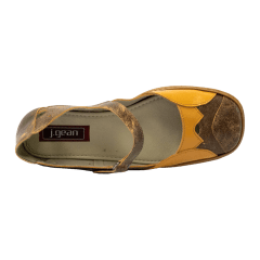 Sapato JGean FD0010 couro natural Laranja