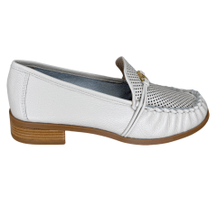 Sapato Luz da Lua 60560012 Mocassim Couro New Ridge Panna