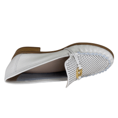 Sapato Luz da Lua 60560012 Mocassim Couro New Ridge Panna