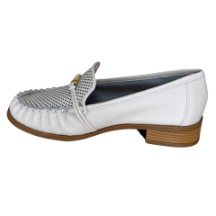 Sapato Luz da Lua 60560012 Mocassim Couro New Ridge Panna