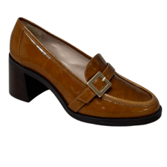 Sapato Luz da Lua 80760003 Couro Natural Verniz Ambar