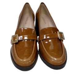 Sapato Luz da Lua 80760003 Couro Natural Verniz Ambar