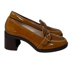 Sapato Luz da Lua 80760003 Couro Natural Verniz Ambar