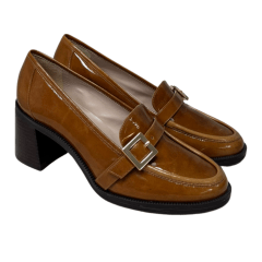 Sapato Luz da Lua 80760003 Couro Natural Verniz Ambar
