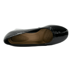 Sapato Usaflex AJ0502 Scarpin em Couro Natural Verniz Preto