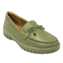 Sapato Usaflex AJ0701 Loafer em couro natural Verde Militar