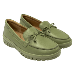 Sapato Usaflex AJ0701 Loafer em couro natural Verde Militar
