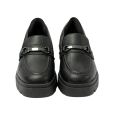 Sapato Usaflex AJ0904 Loafer plataforma em couro natural Preto