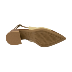 Sapato Usaflex AK0204 SlingBack com salto Bloco Canela