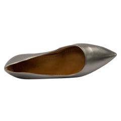 Sapato Usaflex Z7601 Scarpin em Couro natural Prata Velho