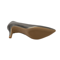 Sapato Usaflex Z7601 Scarpin em Couro natural Prata Velho