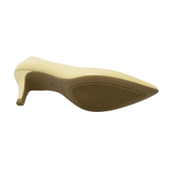Sapato Usaflex Z7601094 Scarpin em Couro Natural Vanilla Baunilha