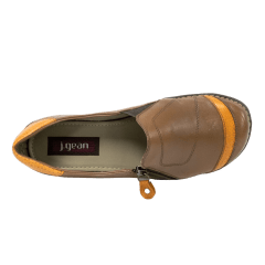 Sapato JGean CL0034 Couro legítimo com Fecho lateral para calce rápido