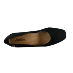 Sapato Usaflex AB9901 Couro Legítimo Velour Preto/Tigrado