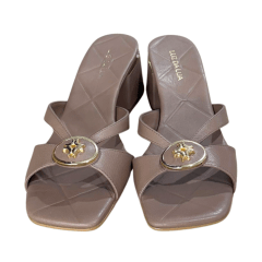 Tamanco Luz da Lua 80970004 Couro Natural Saara Mousse