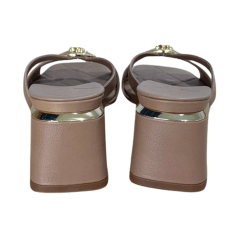 Tamanco Luz da Lua 80970004 Couro Natural Saara Mousse