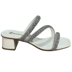 Tamanco Santinelli 1658-003-252 Strass Marfim