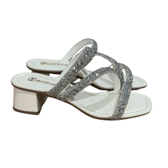 Tamanco Santinelli 1658-003-252 Strass Marfim