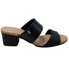 Tamanco Usaflex AE3201 Couro Natural Preto