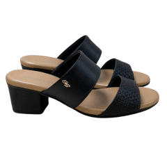 Tamanco Usaflex AE3201 Couro Natural Preto