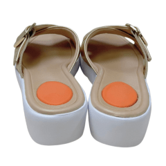 Tamanco Usaflex AL4300 Couro Natural Dourado