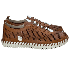 Tênis Bottero 374110 Twister Couro Natural Burnish Caramelo