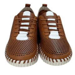 Tênis Bottero 374110 Twister Couro Natural Burnish Caramelo