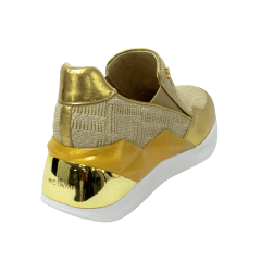 Tênis Luz da Lua 58120004 Sneakers em  Tecido Knit Dourado