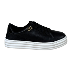 Tênis Luz da Lua 60230011 Couro Natural New Ridge Preto