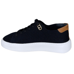 Tênis Luz da Lua 80620006 tecido Knit Vitelo Preto