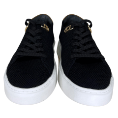 Tênis Luz da Lua 80620006 tecido Knit Vitelo Preto