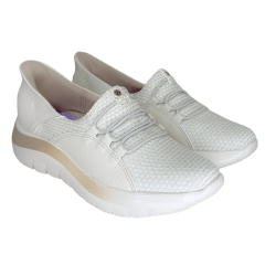 Tênis Piccadilly 925002 Slip On Nice com Slip Fit Off White