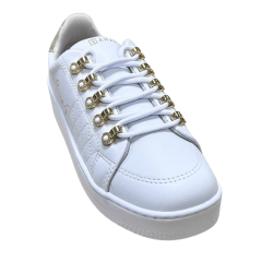 Tênis Ramarim 2491202 Napa Plus Branco com detalhes Ouro