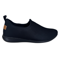 Tênis Usaflex AF0607 Tecido Elastano Slip On Preto