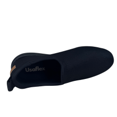 Tênis Usaflex AF0607 Tecido Elastano Slip On Preto