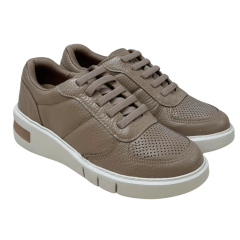 Tênis Usaflex AM0100 Couro Natural Fendi