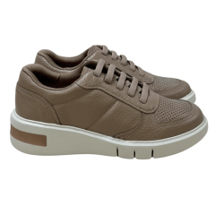 Tênis Usaflex AM0100 Couro Natural Fendi