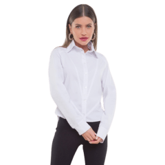 17047 9641 Camisa Casual Tricoline com Fitas Branco