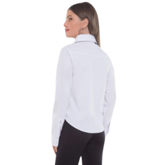 17047 9641 Camisa Casual Tricoline com Fitas Branco