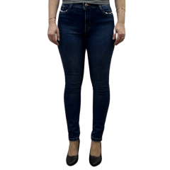 Calça Visual Jeans 102907 Midi Feminina Jeans Azul Marinho 