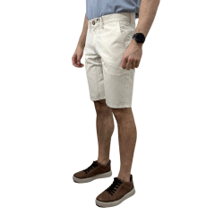 Bermuda Ogochi 3534009 Algodão e Linho com Bolso Faca