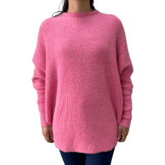 Blusa Anselmi 19050 Maxi Pull com gola Rosa